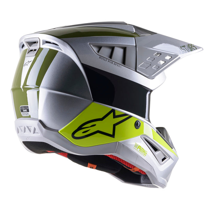 Alpinestars SM5 Bond Helmet - Silver/Black/Fluro Yellow/Military Green