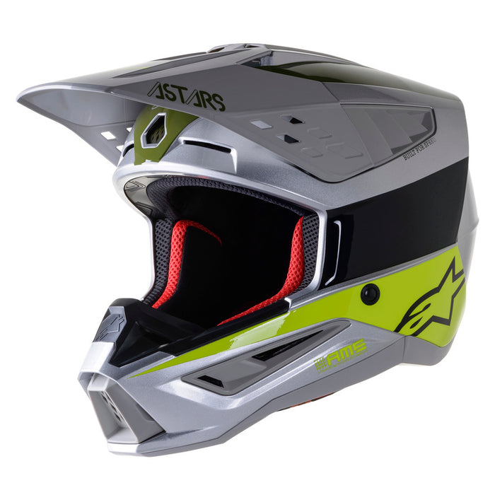 Alpinestars SM5 Bond Helmet - Silver/Black/Fluro Yellow/Military Green