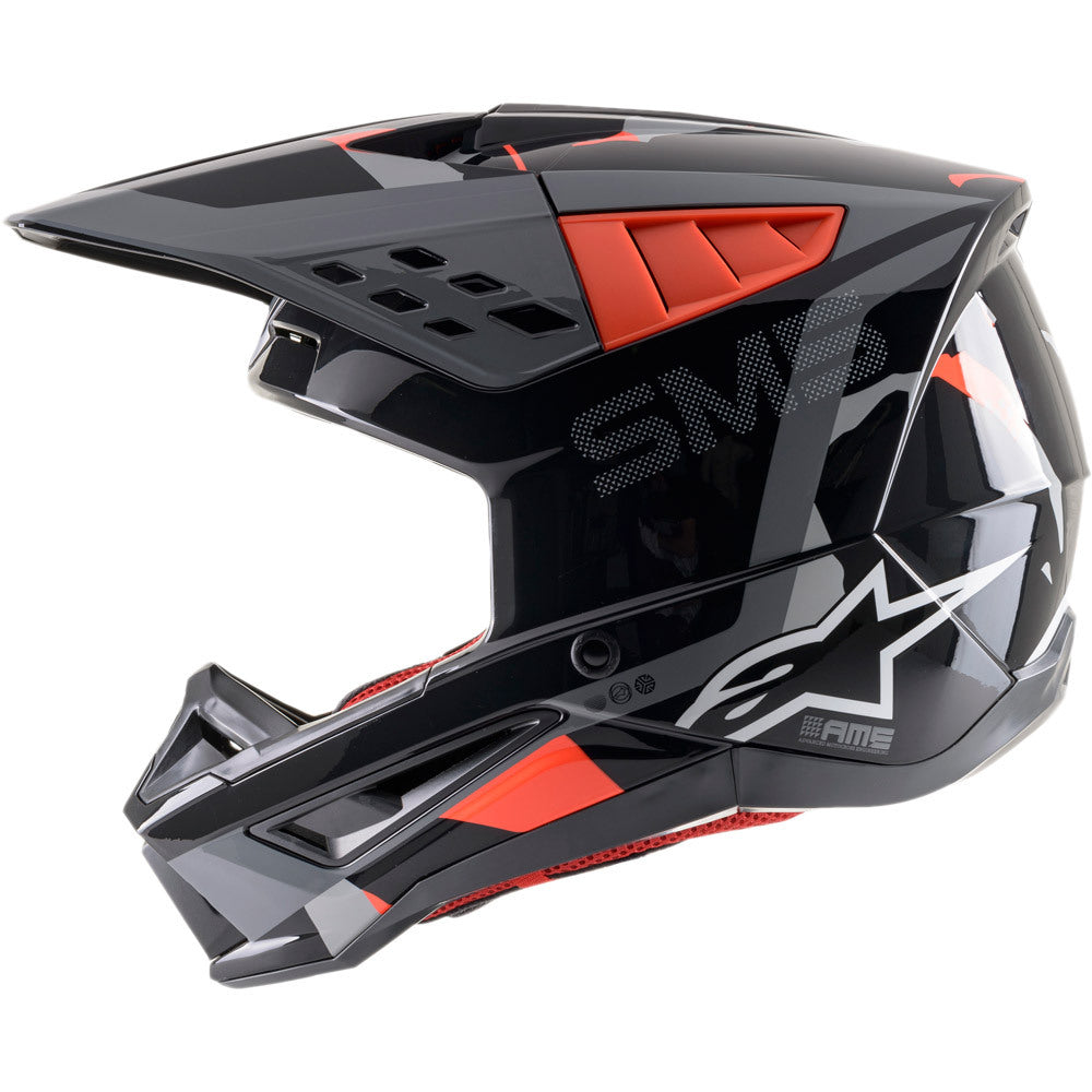 Alpinestars SM5 Rover Ece Motorcycle Helmet - Anthracite/Fluro Red
