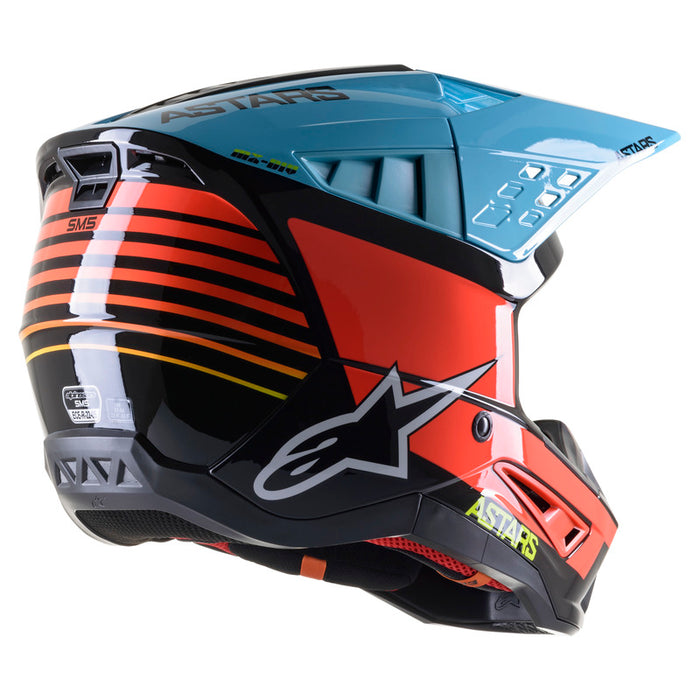 Alpinestars SM5 Speed Helmet - Black/Fluro Yellow/Blue