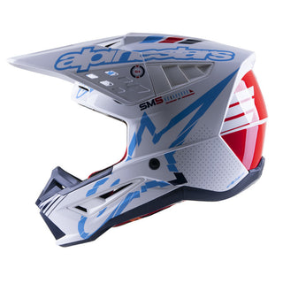 Alpinestars SM5 Action Helmet - Gloss White Cyan Dark Blue