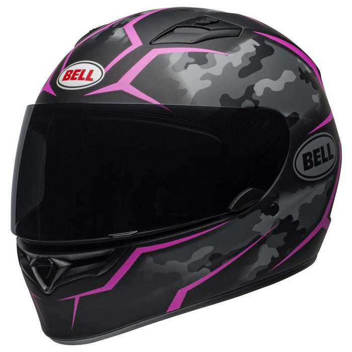 Bell Qualifier Stealth Camo Motorcycle Helmet - Matte Black/Pink