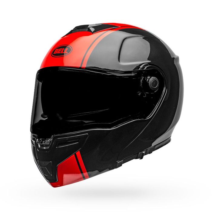 Bell SRT Modular Ribbon Motorcycle Helmet - Black/Red