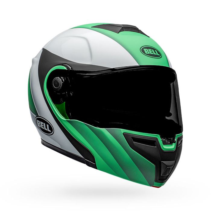 Bell SRT Modular Presence Motorcycle Helmet - Matte/Gloss/Green/White/Black