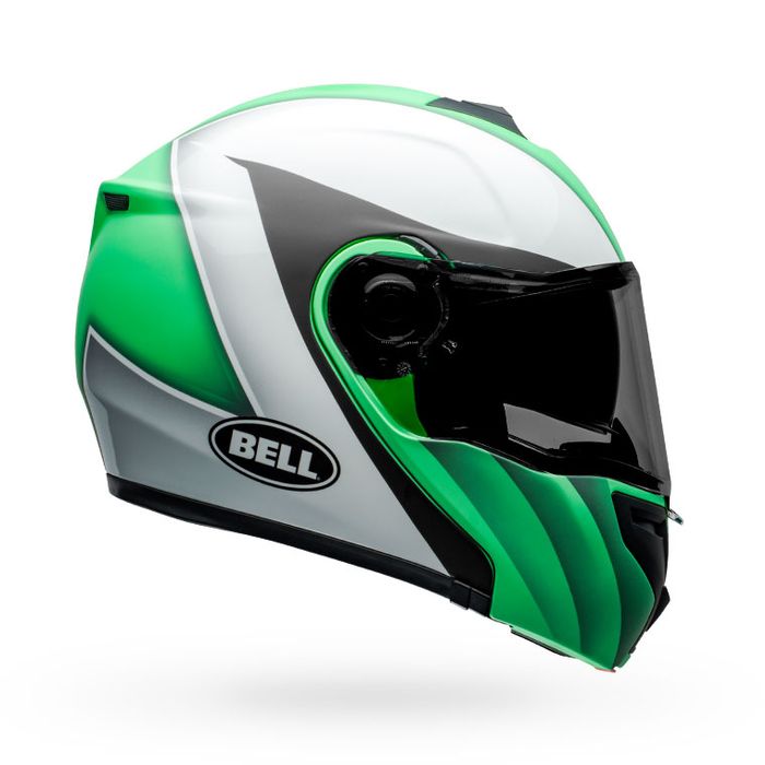 Bell SRT Modular Presence Motorcycle Helmet - Matte/Gloss/Green/White/Black