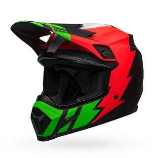 Bell MX-9 Mips Strike Motorcycle Helmet - Matte Infrared/Green/Black