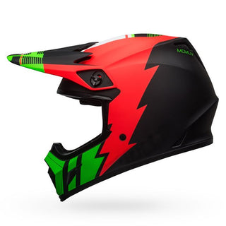 Bell MX-9 Mips Strike Motorcycle Helmet - Matte Infrared/Green/Black