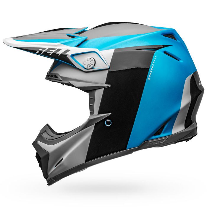 Bell Moto-9 Flex Division Motorcycle Helmet - Matte/Gloss/White/Black/Blue
