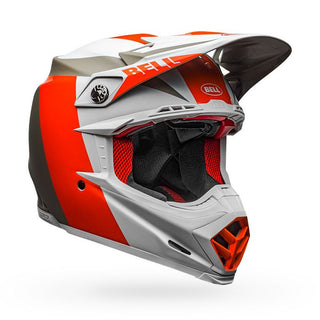 Bell Moto-9 Flex Division Motorcycle Helmet - Matte/Gloss/White/Orange/Sand