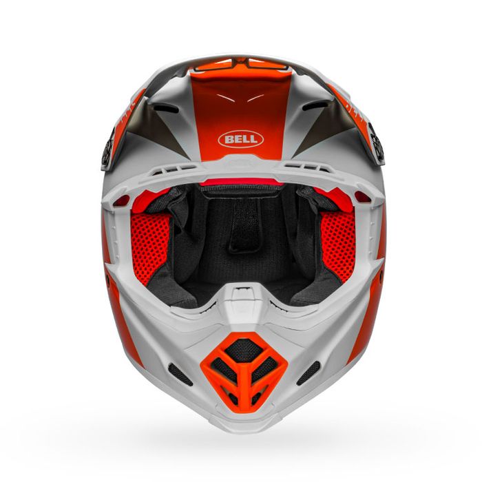 Bell Moto-9 Flex Division Motorcycle Helmet - Matte/Gloss/White/Orange/Sand