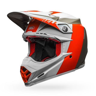 Bell Moto-9 Flex Division Motorcycle Helmet - Matte/Gloss/White/Orange/Sand