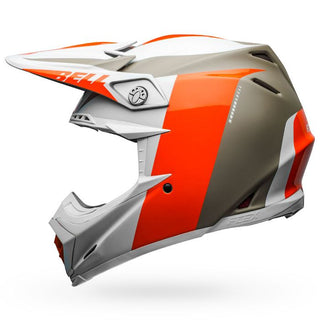 Bell Moto-9 Flex Division Motorcycle Helmet - Matte/Gloss/White/Orange/Sand