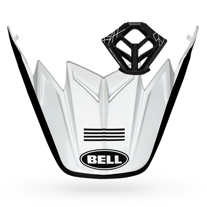 Bell Moto-9 Fasthouse 4-Stripe Visor/Mouthpiece Peak Kit - Matte White/Black
