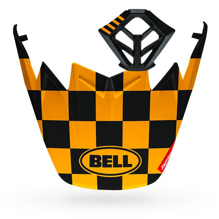 Bell Moto-9 Fasthouse Checker Visor/Mouthpiece Peak Kit - Matte Black/Yellow