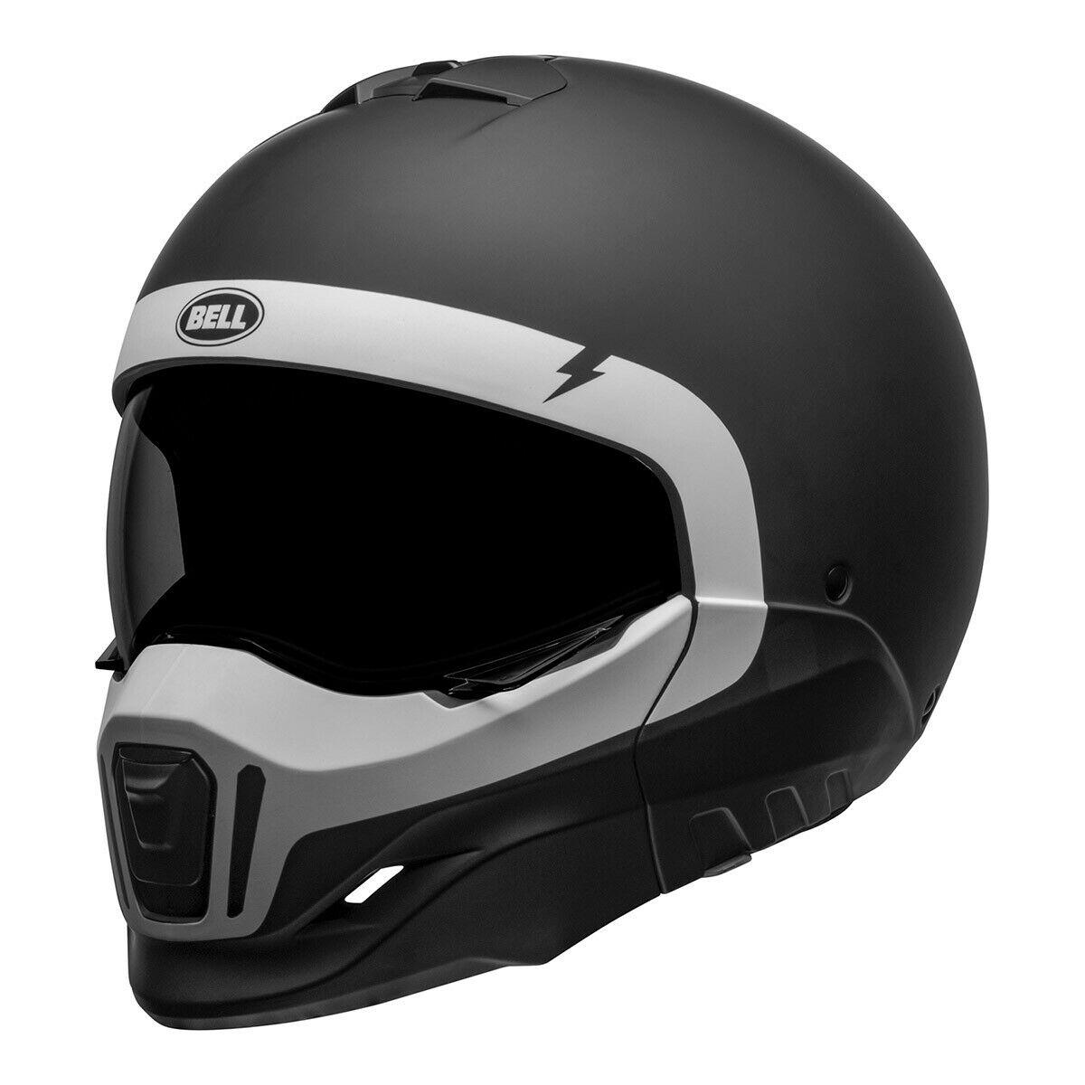 Bell Broozer Cranium Motorcycle Helmet -Matte  Black/White