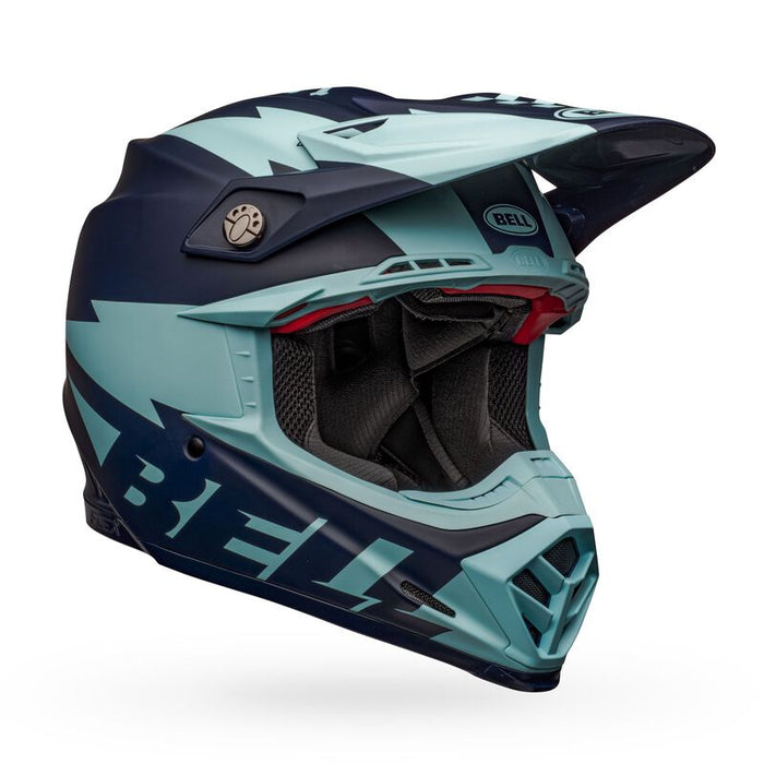 Bell Moto-9 Flex Breakaway Motorcycle Helmet - Matte Navy/Light Blue