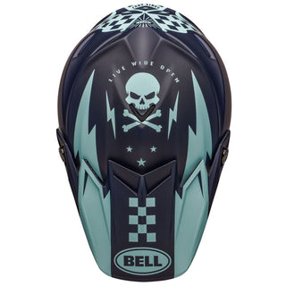 Bell Moto-9 Flex Breakaway Motorcycle Helmet - Matte Navy/Light Blue