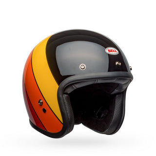 Bell Custom 500 Riff Motorcycle Helmet - Gloss Black/Yellow/Orange/Red