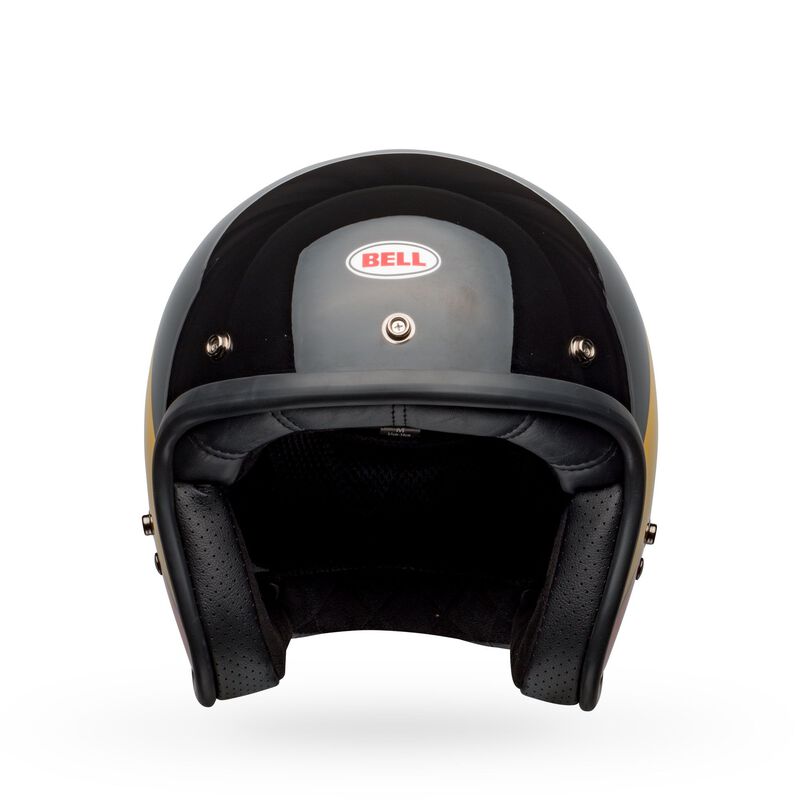 Bell Custom 500 Riff Motorcycle Helmet - Gloss Black/Yellow/Orange/Red