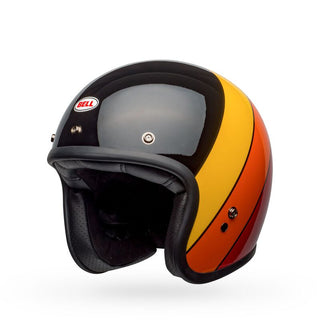 Bell Custom 500 Riff Motorcycle Helmet - Gloss Black/Yellow/Orange/Red