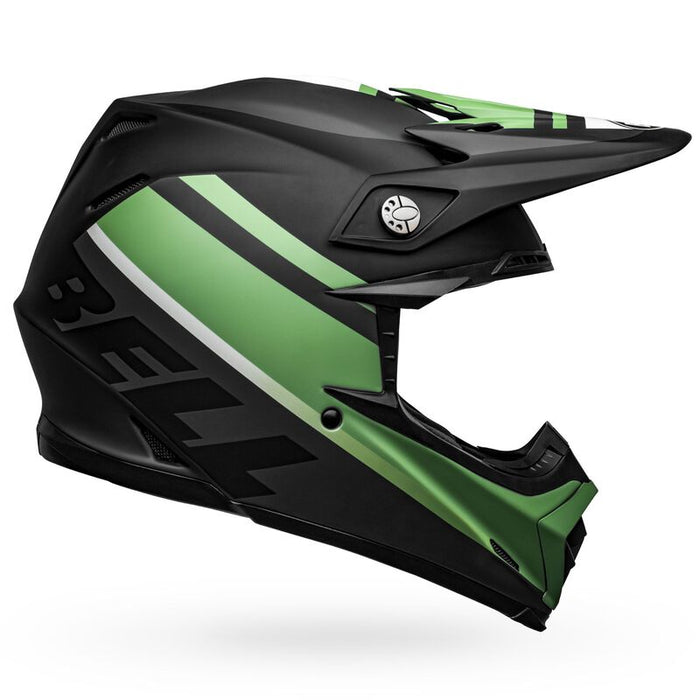 Bell 2021 Moto-9 MIPS Prophecy Motorcycle Helmet -Matte Black/Dark Green