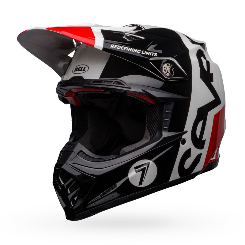 Bell Moto-9 Flex SE Seven Galaxy Motorcycle Helmet - Gloss Black/White/Red
