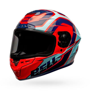 Bell Star DLX MIPS Labryrinth Motorcycle Helmet - Gloss Blue/Red