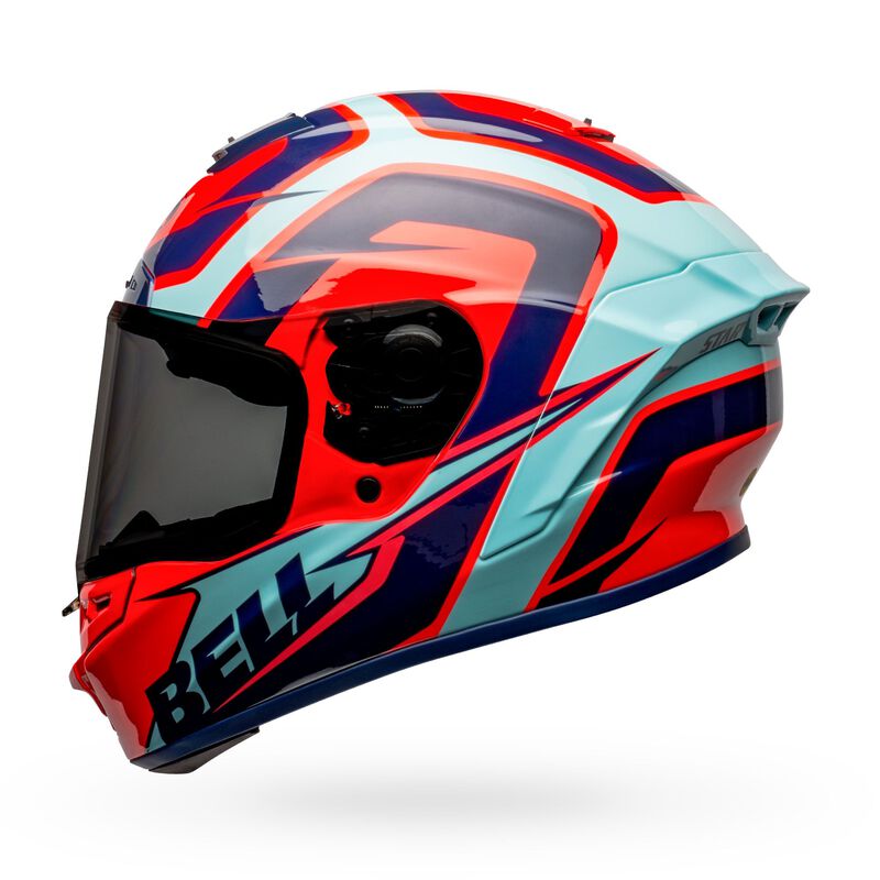 Bell Star DLX MIPS Labryrinth Motorcycle Helmet - Gloss Blue/Red