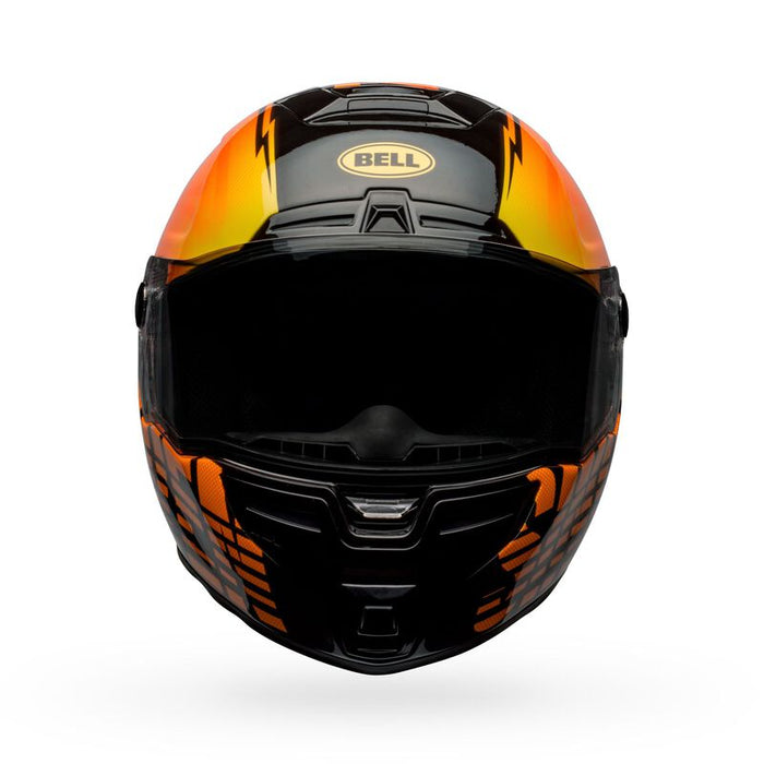Bell Street SRT SE Proverb Motorcycle Helmet - Gloss Orange/Yellow/Black