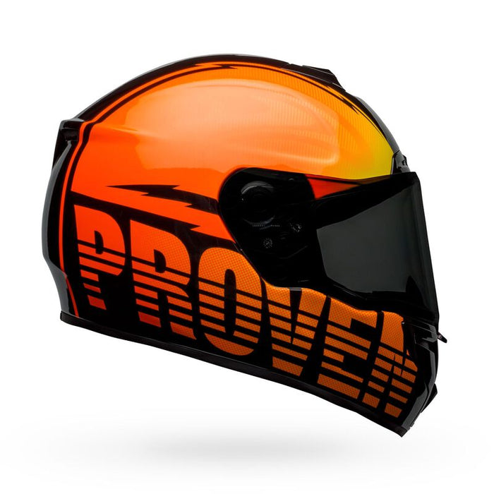 Bell Street SRT SE Proverb Motorcycle Helmet - Gloss Orange/Yellow/Black