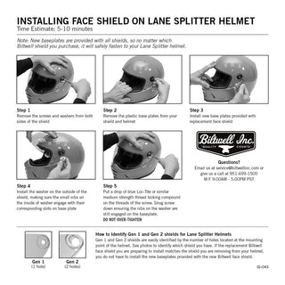 Biltwell Lanesplitter Gen 2 Anti Fog Face Shield - Smoke