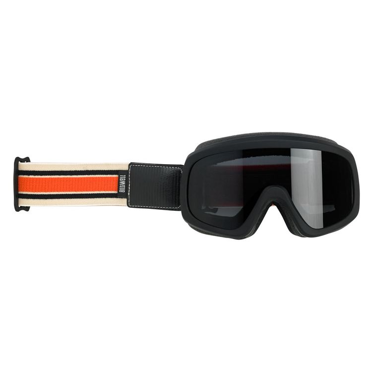 Biltwell Overland 2.0 Racer Motorcycle Goggles - Satin Black Cream/Orange
