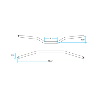 Biltwell Tracker Mid Slotted Handlebars 1" - Chrome