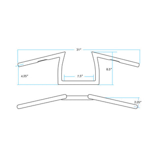 Biltwell Keystone XL Slotted Handlebars 1" - Chrome