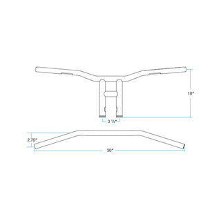 Biltwell Tyson XL Slotted Handlebars 10" - Chrome