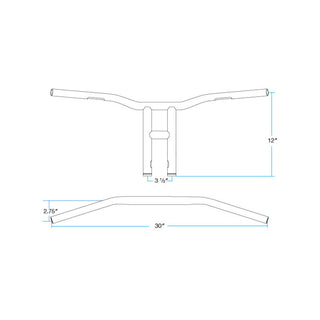 Biltwell Tyson XL Throttle-By-Wire Handlebars 12" - Chrome