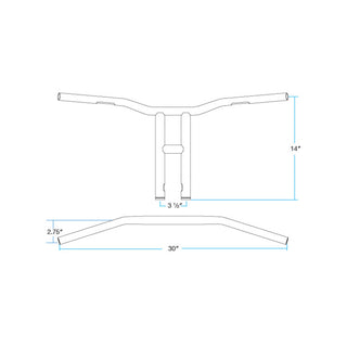 Biltwell Tyson XL Throttle-By-Wire Handlebars 14" - Chrome