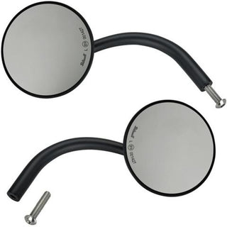 Biltwell Round CE Perch Mount Motorcycle Mirror - HD Black (Pair)