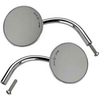 Biltwell Round CE Perch Mount Motorcycle Mirror Pair - Chrome