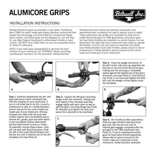 Biltwell Alumicore Dual Cable Replacement Motorcycle Grip Set - Black