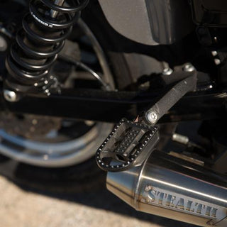 Biltwell Mushman HD Classic Motorcycle Footpegs - Black