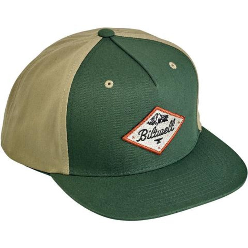 Biltwell Rocky Mountain Snap Back Hat - Green/Beige