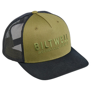 Biltwell Woodsy Snap Back Hat - Olive/Black