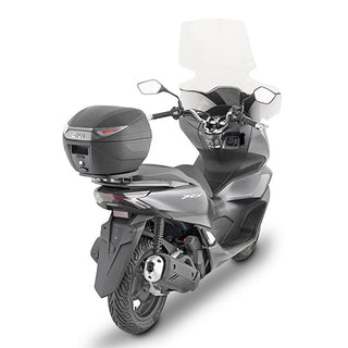 Givi 30L Monolock Topcase Tech With Plate And Universal Kit - Black With Smoked Reflectors