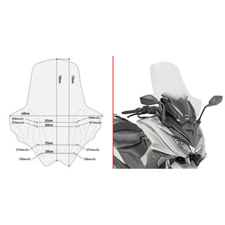 GIVI Specific Screen Transparent KYMCO AK550 17> CLEAR