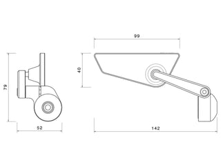 Rizoma Cut-Edge Mirror Right 1 side bar-end mirror BS295B