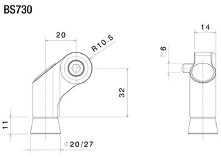 Rizoma Side Mount Mirror Adapter Black for MV Agusta Brutale Models