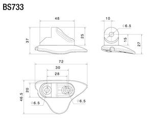 Rizoma Sport Mount L Mirror Adapter Black for Yamaha YZF-R6 17-20