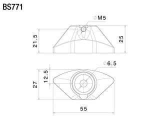 Rizoma Sport Mount Mirror Adapter Black for Yamaha YZF-R6 08-16