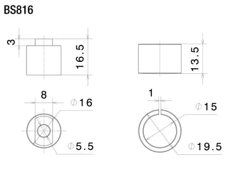 Rizoma Mirror Adapter Black for Triumph Bonneville T100/Street Twin/Scrambler 900/Thruxton